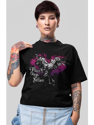 Sevbano Three Days Grace Rock Metal Müzik Grubu Baskılı Unisex Oversize Tişört