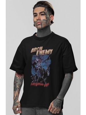 Sevbano Arch Enemy Rock Metal Müzik Grubu Baskılı Unisex Oversize Tişört