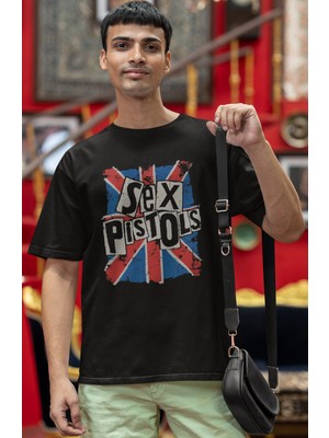 Sevbano Sex Pistols Rock Metal Müzik Grubu Baskılı Unisex Oversize Tişört