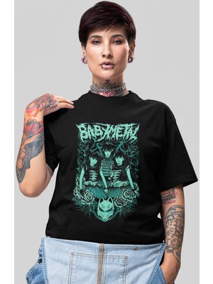 Sevbano Babymetal Rock Metal Müzik Grubu Baskılı Unisex Oversize Tişört