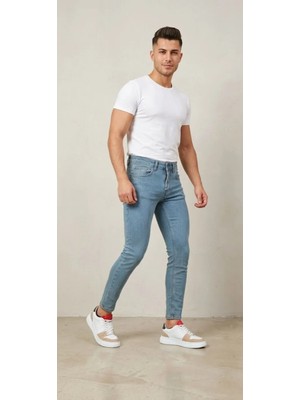 Hard Money Açık Mavi Slim Fit Likralı Erkek Kot Pantolon