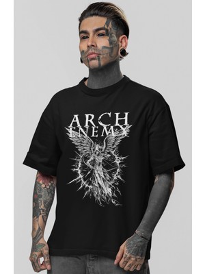 Sevbano Arch Enemy Rock Metal Müzik Grubu Baskılı Unisex Oversize Tişört