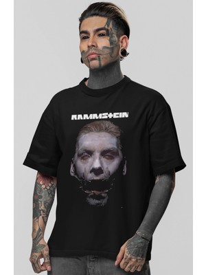 Sevbano Rammstein Rock Metal Müzik Grubu Baskılı Unisex Oversize Tişört
