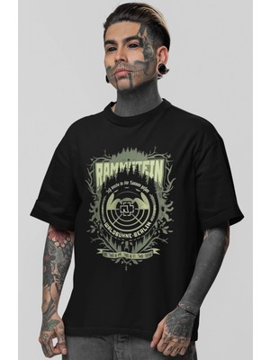 Sevbano Rammstein Rock Metal Müzik Grubu Baskılı Unisex Oversize Tişört