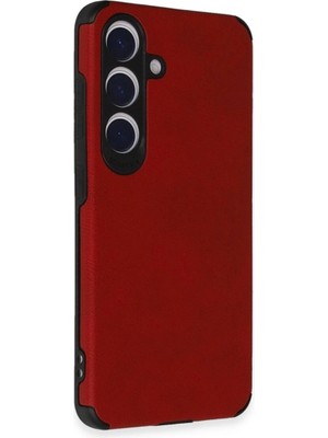Colezium Galaxy S24 Kılıf Loop Deri  - Kırmızı