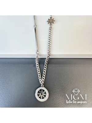 Vintessy Rodyum Çelik  Kolyeler 40 + 5 cm Uzatma Payı - KL0179
