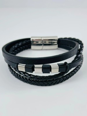Vintessy Çelik  Erkek Çelik Bileklik Boy 21.5 cm / En 0.9 mm - EBL0071