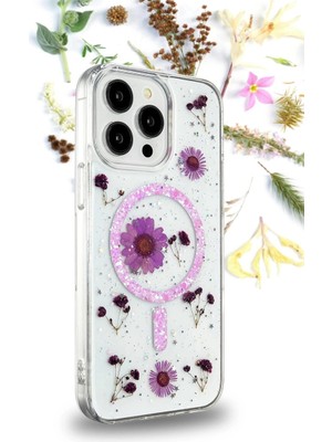 Colezium Iphone 16 Pro Kılıf Daisy Simli Magsafe Kapak - Siyah
