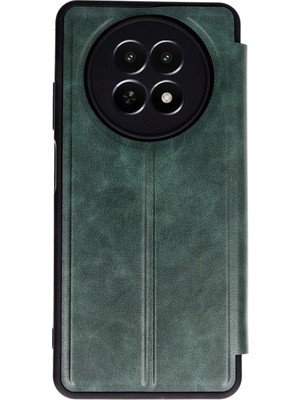 Colezium Realme 12 5g Kılıf Flip Cover - Koyu Yeşil