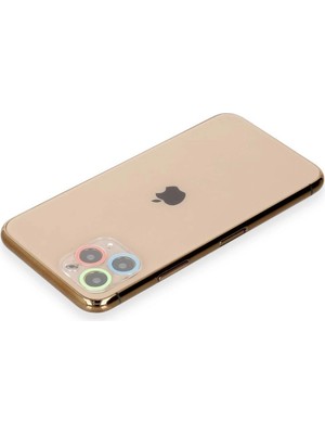 Durukar®  iPhone 11 Pro Renkli Kamera Lens Koruma Cam - Mavi-Yeşil