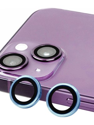 Durukar®  iPhone 13 Mini Raze Metal Kamera Lens - Mavi