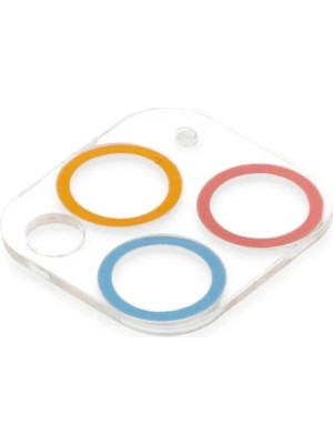 Durukar®  iPhone 11 Pro Max Renkli Kamera Lens Koruma Cam - Pembe-Mavi