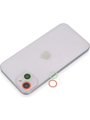 Durukar®  iPhone 13 Renkli Kamera Lens Koruma Cam - Yeşil-Pembe
