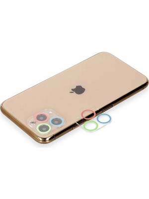 Durukar®  iPhone 11 Pro Max Renkli Kamera Lens Koruma Cam - Mavi-Yeşil