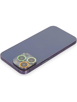 Durukar®  iPhone 12 Pro Renkli Kamera Lens Koruma Cam - Sarı-Turuncu