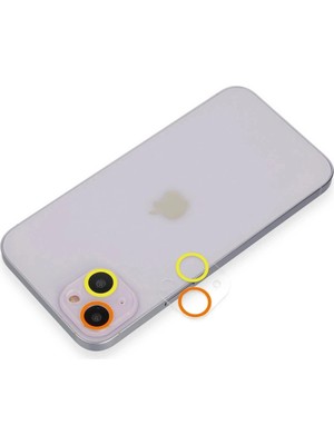 Durukar®  iPhone 13 Renkli Kamera Lens Koruma Cam - Sarı-Turuncu