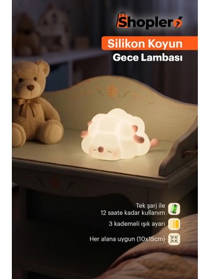 Silikon Koyun Gece Lambası