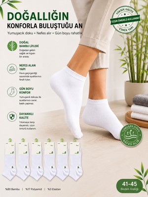 Qulat 6’lı Bambu Erkek Patik Çorap – Siyah, Beyaz, Karışık Paket