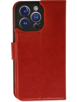 Colezium Iphone 14 Pro Kılıf Trend S Plus Kapaklı Kılıf - Kırmızı