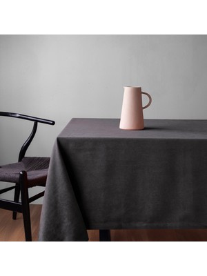 Gauze Fabric Design Safir Kadife Dokulu Gri Masa Örtüsü