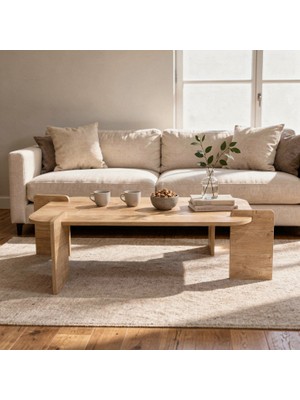 Tridihome Masif Ahşap Renkli Modern Orta Sehpa Doğal Dokulu Şık Tasarım Salon Oturma Odası