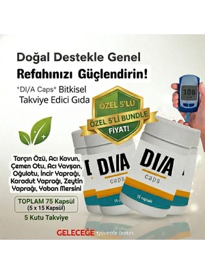 5 x 15 D.I./A Takviye Edici Gıda Kapsülü / 1 Kutu Çay Hediyesiyle Giritli Metin Efendi