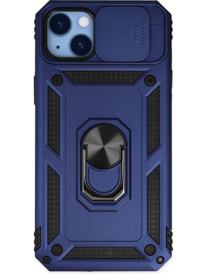 Mudanis Apple Iphone 14 Plus Kılıf Pars Lens Yüzüklü Silikon - Lacivert