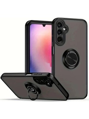 Mudanis Samsung Galaxy A36 Kılıf Montreal Yüzüklü Silikon Kapak - Siyah