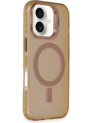 Colezium Iphone 16 Plus Kılıf Pra Magsafe Standlı Kapak - Gold