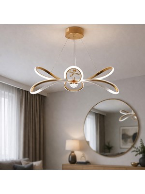 TT072-TAŞLI-SPT-SR Tt Aydınlatma Menekşe Modeli Sarı Spotlu 3 Renk Modüllü LED Avize