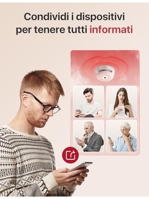 SDT Group Akıllı Duman Dedektörü XS01-M, Wi-Fi Duman Dedektörü, FS31/FS61/FS121, SBS50 Baz Istasyonu ve Security App ile Uyumlu, 85 Db Uyarı Sinyali, Bağlantılı Mini Duman ve Yangın