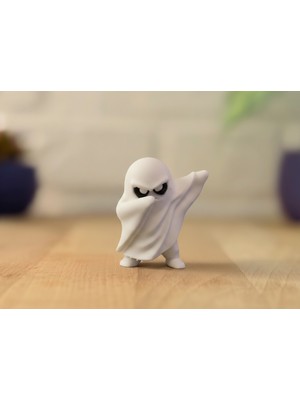 Marchen Collection Dabbing Ghost Figür, 3D Baskı Ghost Biblosu, Kitaplık - Gamer Dekorasyonu Ghost Figürü 7cm