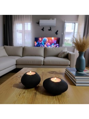 Triora Design Eliptik 2li Tea Light Mumluk Seti