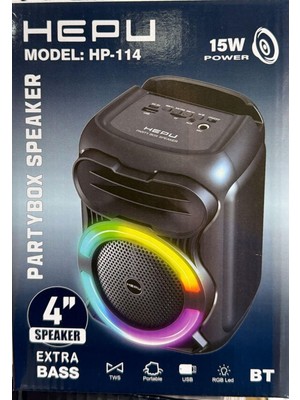 Hepu HP-114 4'' 10CM Bluetooth Şarjlı Müzik Kutusu