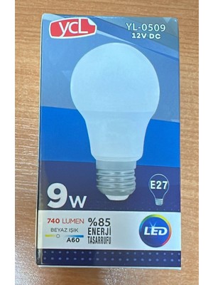 Ycl YL-0509  LED Ampul 9 Watt Beyaz Işık 12 Volt
