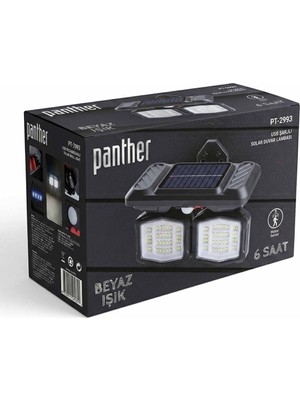 Panther PT-2993 Solar Karanlık ve Hareket Sensörlü LED Duvar Lambası