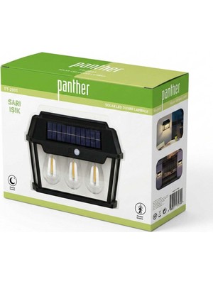 Panther PT-2933 Solar Karanlık ve Hareket Sensörlü LED Duvar Lambası