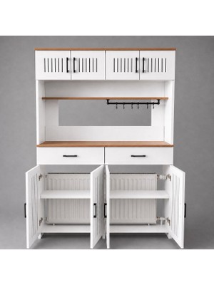 Bangu Petek Üstü Kahve Köşesi Dolabı ( Derinlik 47 cm ) 4 Kapaklı Çok Amaçlı Raf BKDM0019