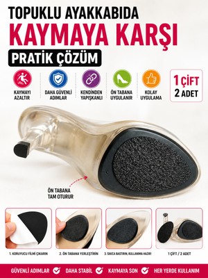 Open City Topuklu Ayakkabı Kaydırmaz Tabanlık Kendinden Yapışkanlı Kayma Önleyici 1 Çift 2 Adet Ped