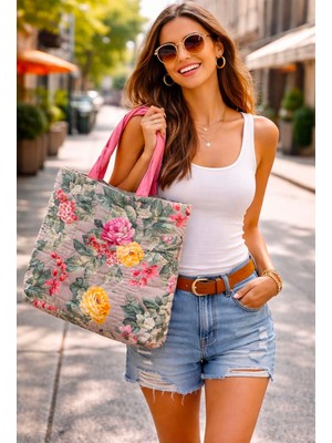 Çiçek Desenli Renkli Kapitone Portföy Çanta- El Yapımı Clutch- Abiye & Günlük Kullanım- Şık Kadın Çanta