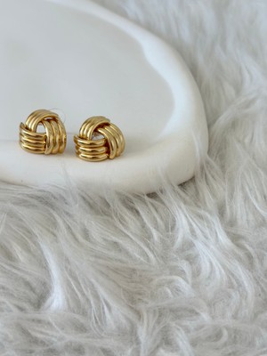 Revoia Düğüm Gold Küpe