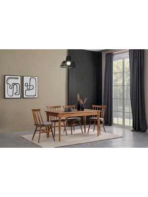 Vivense West Ahşap Masa Takımı, 120X80