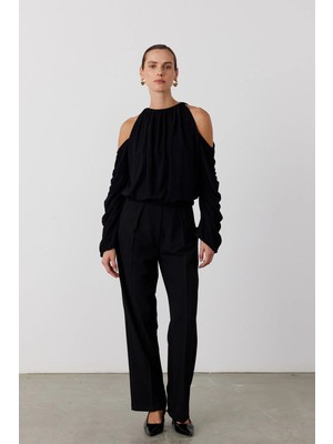 Facette Pensli Straight Fit Pantolon Siyah