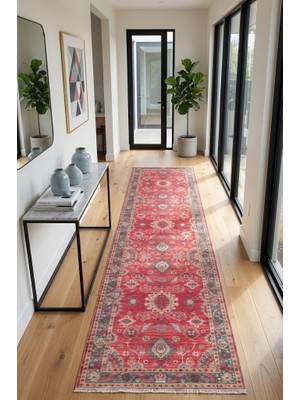 Cos.kim Yolluk Halı Kaymaz Taban Yıkanabilir Leke Tutmaz Kilim Özel Ölçü Koridor Halısı 3026-3-