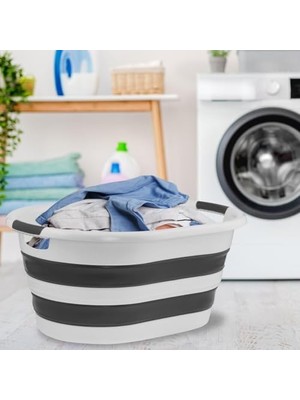 SDT Group Pazar Kapısı Katlanabilir Silikon Akordiyon Çamaşır Sepeti Sele 27 L (27 Litre)