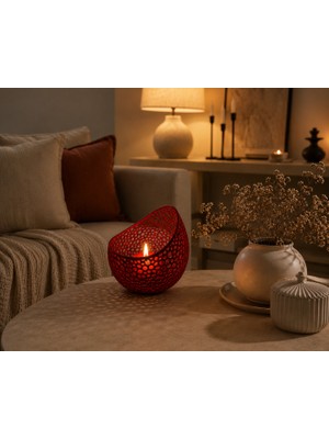 Triora Design Petek Desenli Tea Light Mumluk 10 cm Dekoratif Mumluk Modern Minimalist 3D Tasarım Pla