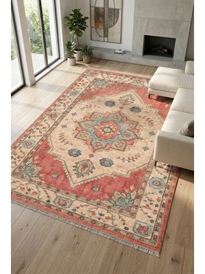 Cos.kim Dekoratif Halı Kaymaz Taban  Leke Tutmaz Yıkanabilir Kilim Özel Ölçü Salon Halısı 3027