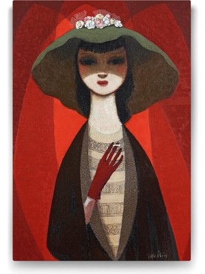 SDT Group Pelle Aberg - Lady With Cigarette Tablosu - 80X125CM
