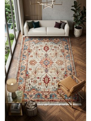 Cos.kim Dekoratif Halı Kaymaz Taban  Leke Tutmaz Yıkanabilir Kilim Özel Ölçü Salon Halısı 3031
