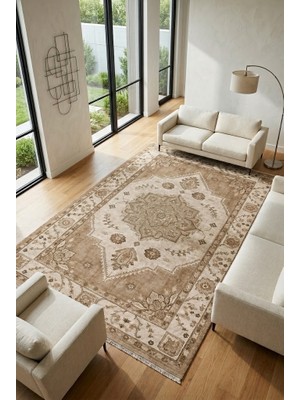 Cos.kim Dekoratif Halı Kaymaz Taban  Leke Tutmaz Yıkanabilir Kilim Özel Ölçü Salon Halısı 3027-2-